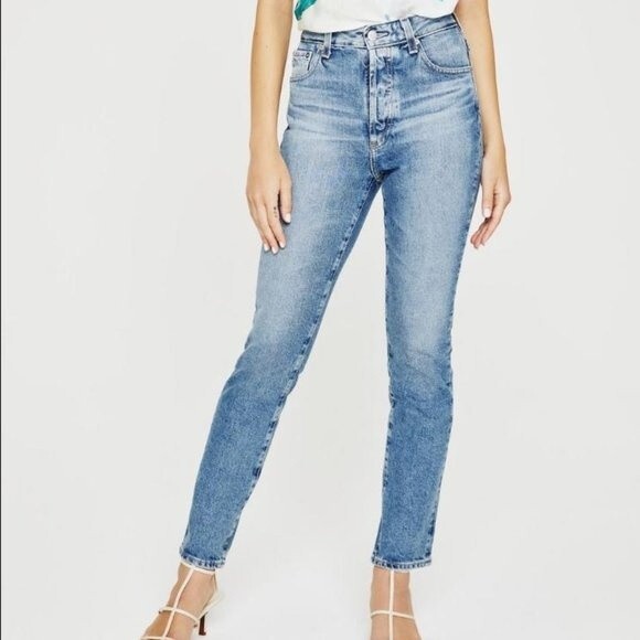 AG Adriano Goldschmied Alexxis Slim High Rise Straight Leg Jeans size 24 New - Picture 3 of 11